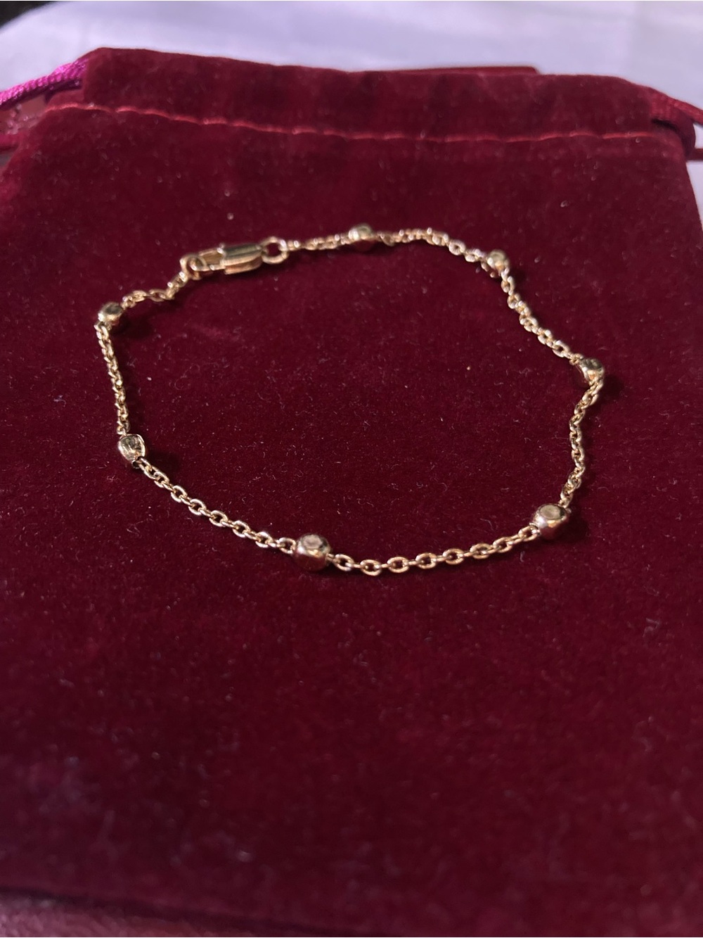 Delicate Gold Bead Chain Bracelet - Women Jewelry